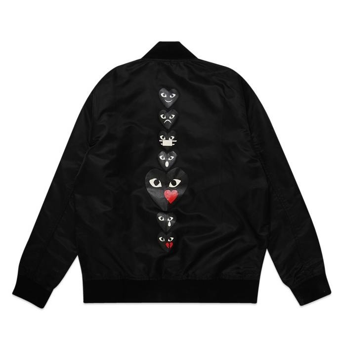 Grosir Cdg Holiday Emoji Nylon Varsity Jacket