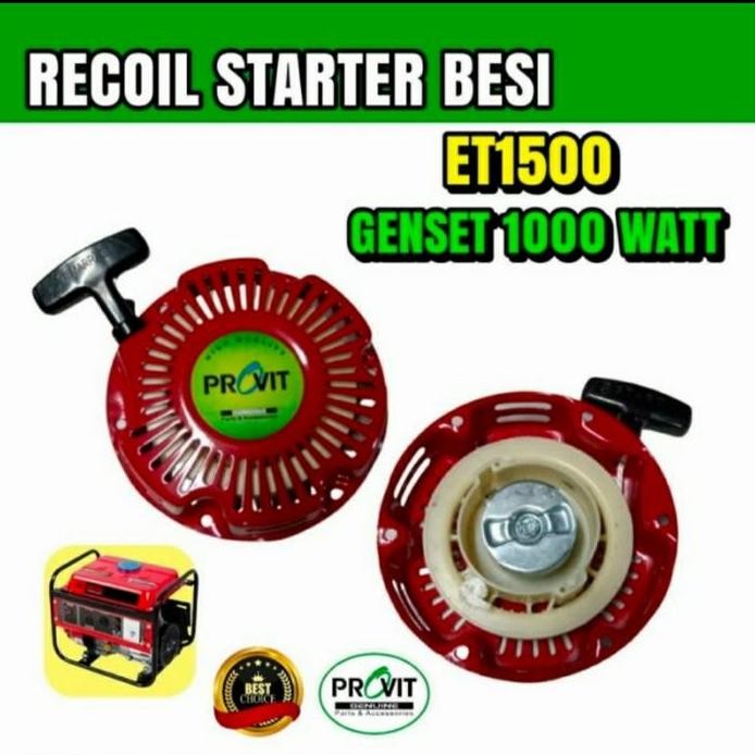 

Terlaris Et1500 Recoil Starter + Cap Engkol Besi Genset 1000 Watt Bensin Murni