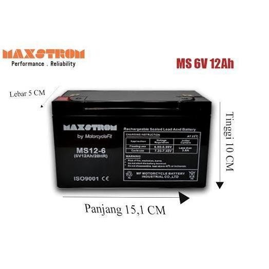 Aki 6v 12ah 6v12ah 6 v 12 ah MF aki kering VRLA