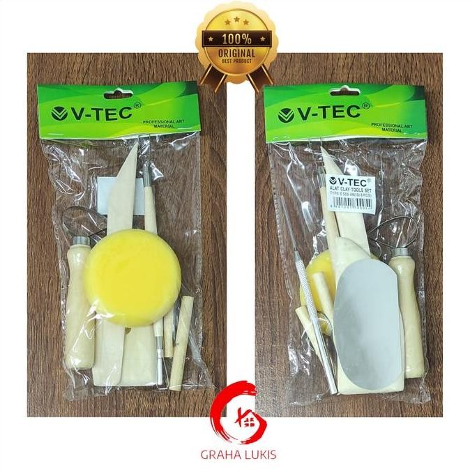 

ready V-tec Pottery Clay Tool Alat Ukir Cukil E005-8B Set 8