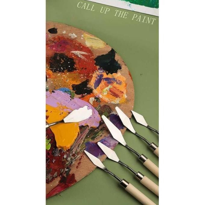 

ready Pisau Palet Lukis Cat Akrilik Painting Scraper Knife 7 PCS - JW7