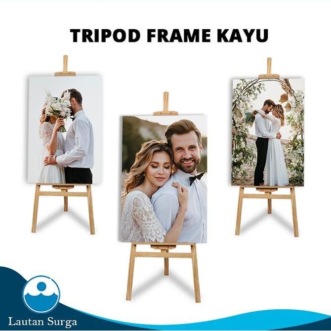 

ready Stand Tripod / Wooden Easel Tripod Kayu Stand Lukis, Bingkai Foto