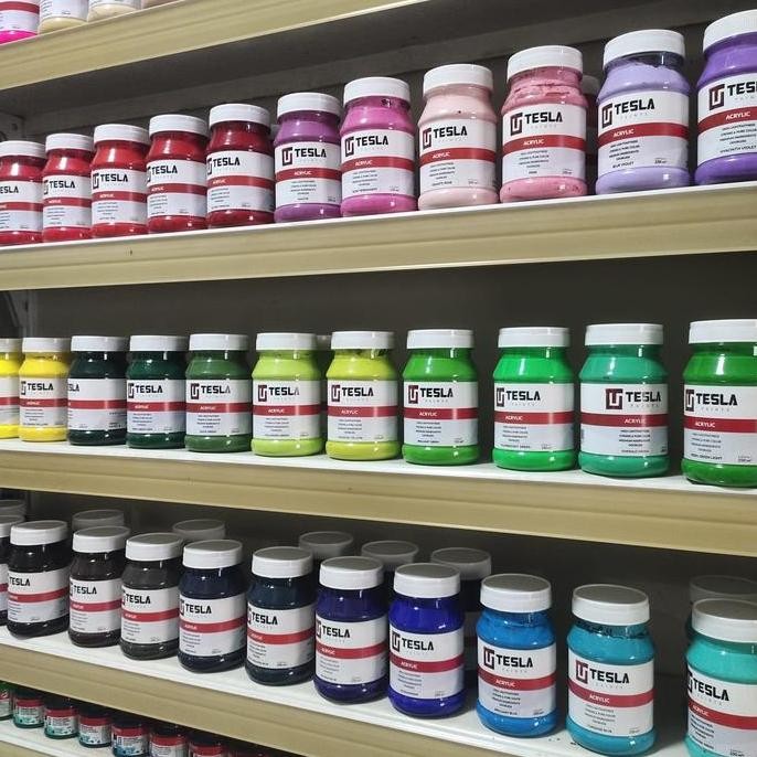 

ready Cat Lukis / Cat Akrilik - Tesla Acrylic Paint - Uk. 500 ml (Part II) Alat