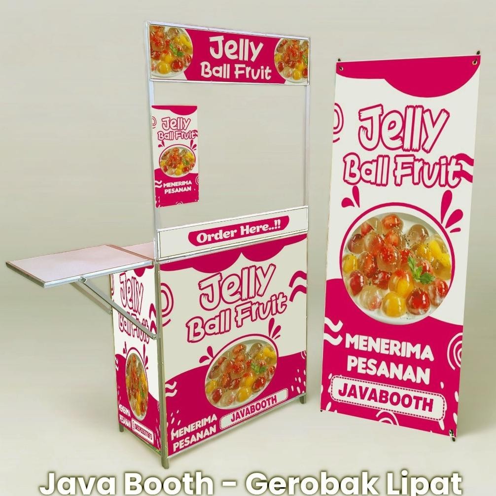 xenn jb lv booth portable alumunium+meja sayap