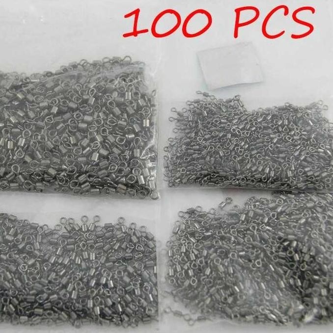 Konektor Umpan Kail Pancing Jyj Stainless Steel No 5 100Pcs