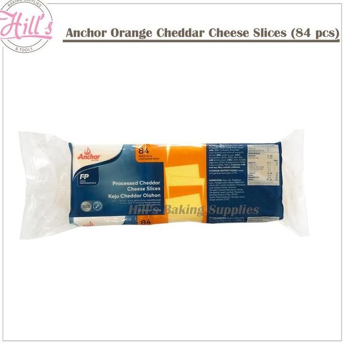 

Grosir Anchor Orange Cheddar Cheese Slice 84 Dan 28 (Repack) / Keju Melt Red