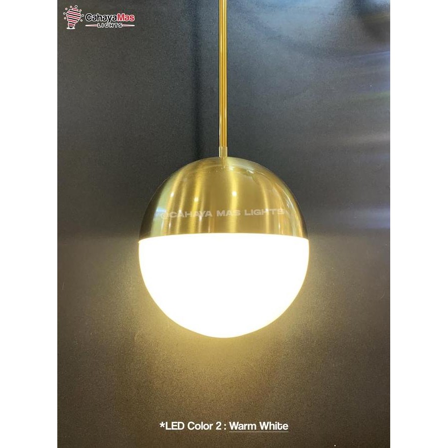 Grosir Lampu Hias Gantung Bulat Kaca Putih Minimalist Modern Gold Fullset