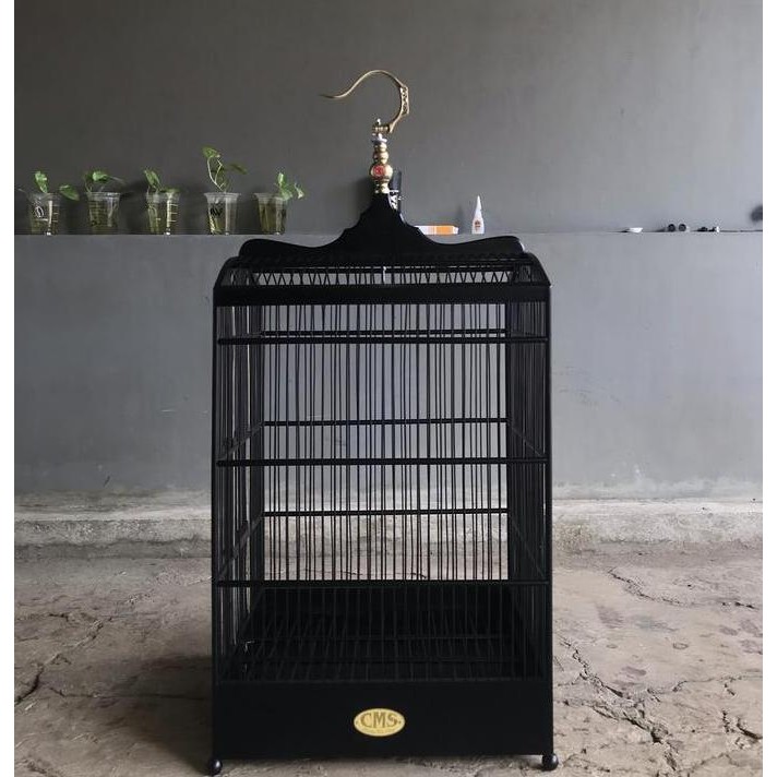 Sangkar Kandang Burung Kotak No 1 2 3 CMS Black Doff Original Asli