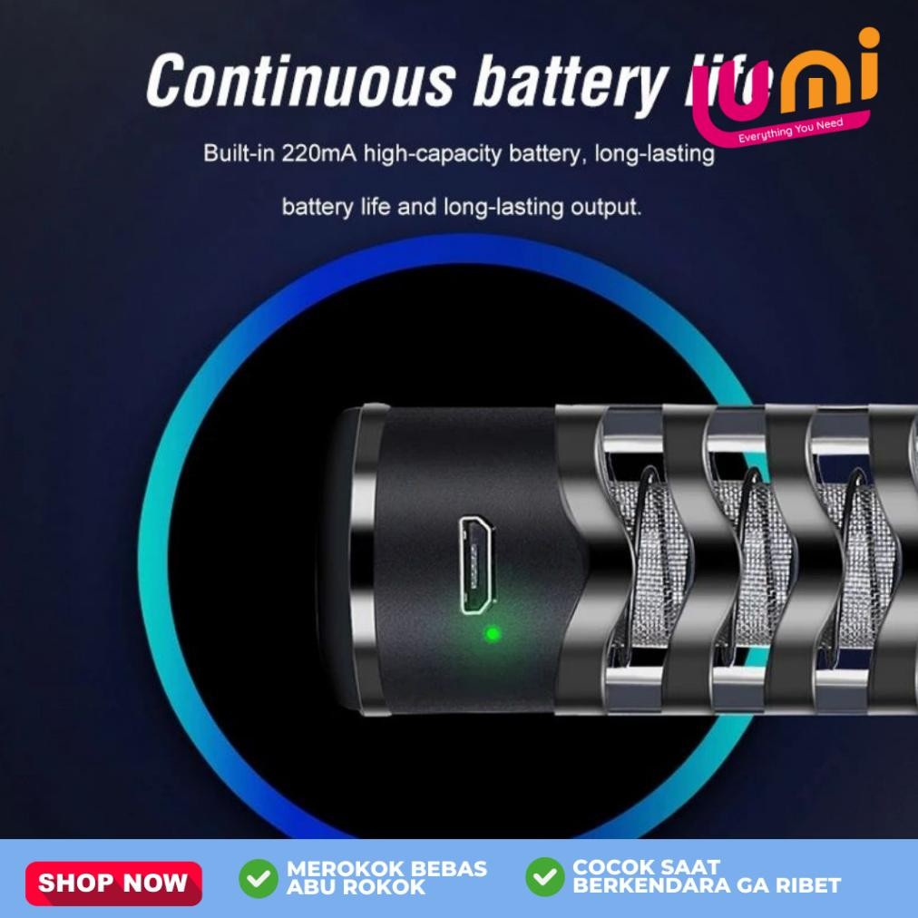 Original Pipa Asbak Portable Holder Rokok Filter Pemantik Usb Multifungsi