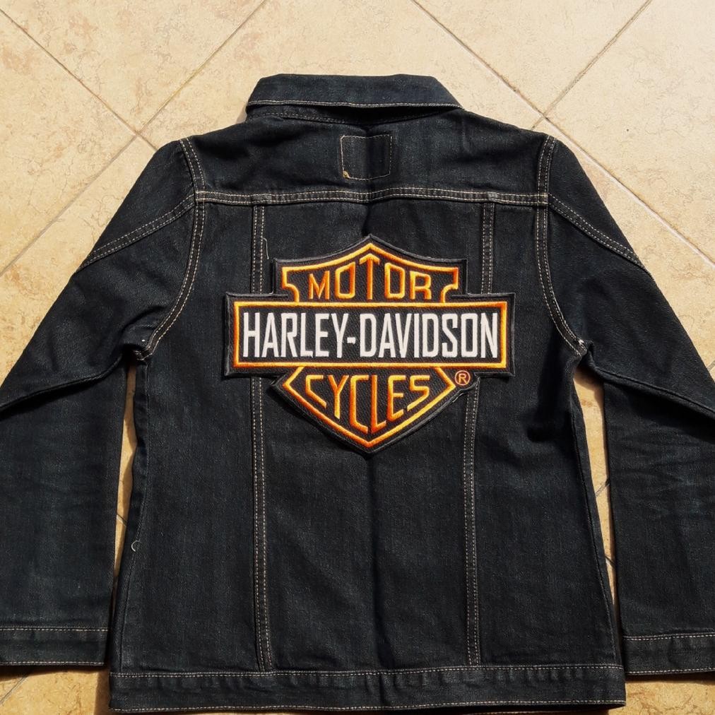 ASLI BACKPATCH BORDIR LOGO HARLEY EMBLEM JAKET MOTOR BORDIRAN PUNGGUNG