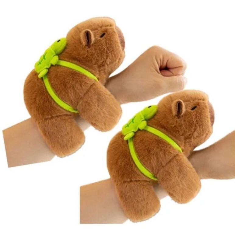 Boneka Capybara viral nempel tangan pake tas kura kura kecil ring pop gelang peluk plushie huggie DO