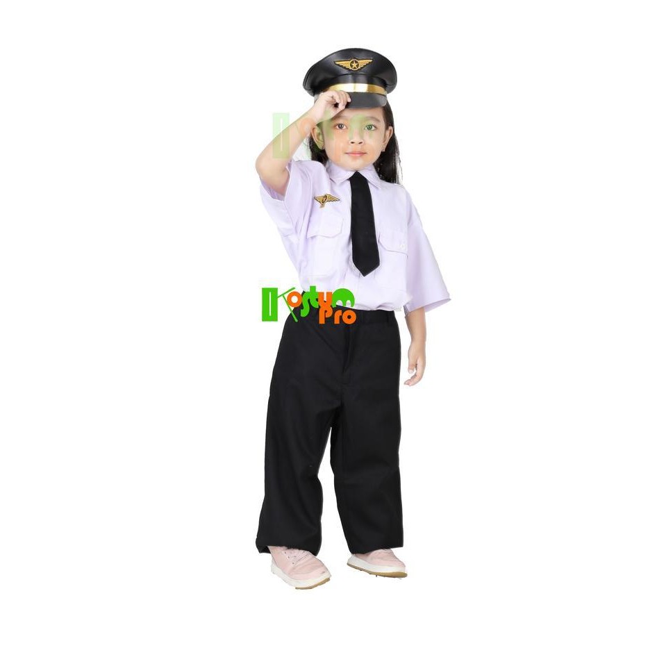 Kostum Pilot Uk 10 (10-11 Tahun) Baju Profesi Karnaval Termurah Keren