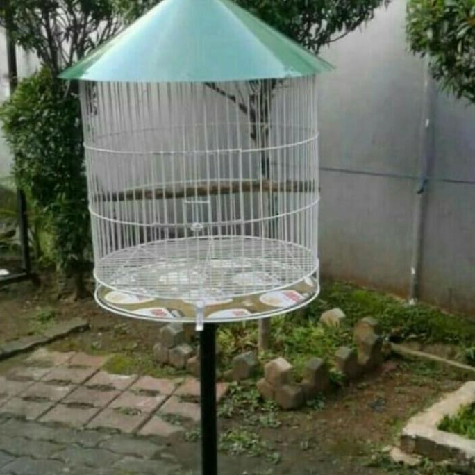 Kandang burung besi Apolo kaki satu