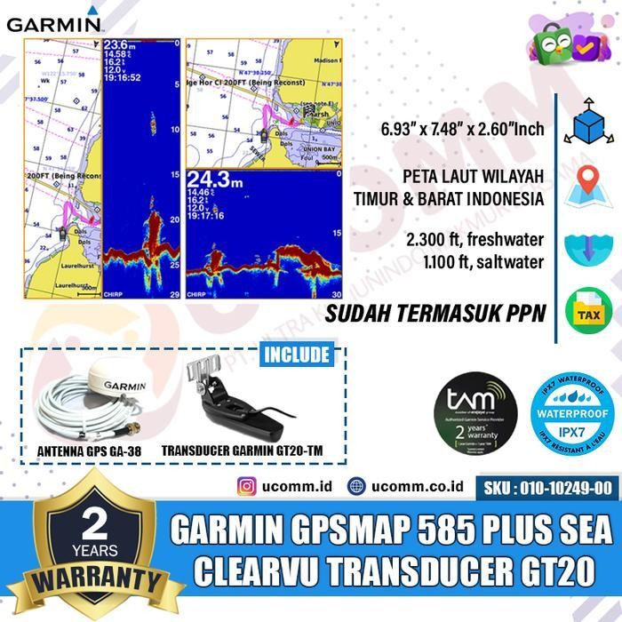 Garmin Fish Finder 350Plus Fishfinder Sonar Ikan Gt20 Original Dan Terpercaya