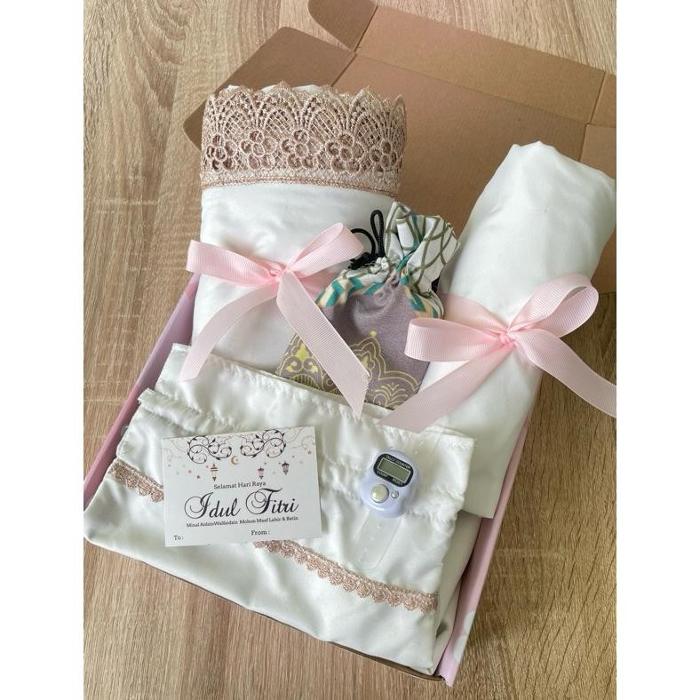 SYALUNA - Hampers Mukena Dewasa Kado Mukenah Mewah 2 in 1 Gift Box AST