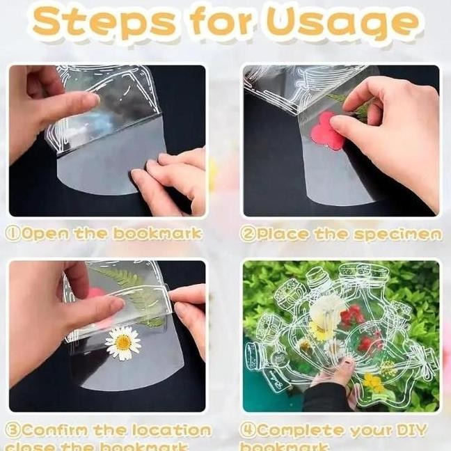 

Pembatas Buku Bunga Kering Transparan 40 Buah Pembatas Buku Bunga Dekoratif Manual Diy