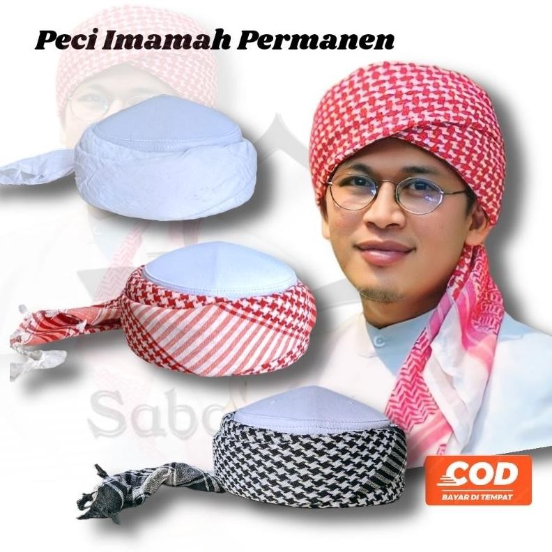 Peci Imamah Permanen/Sorban Imamah Permanen/Imamah Permanen/Peci Sorban Imamah Tinggall Pakai AST