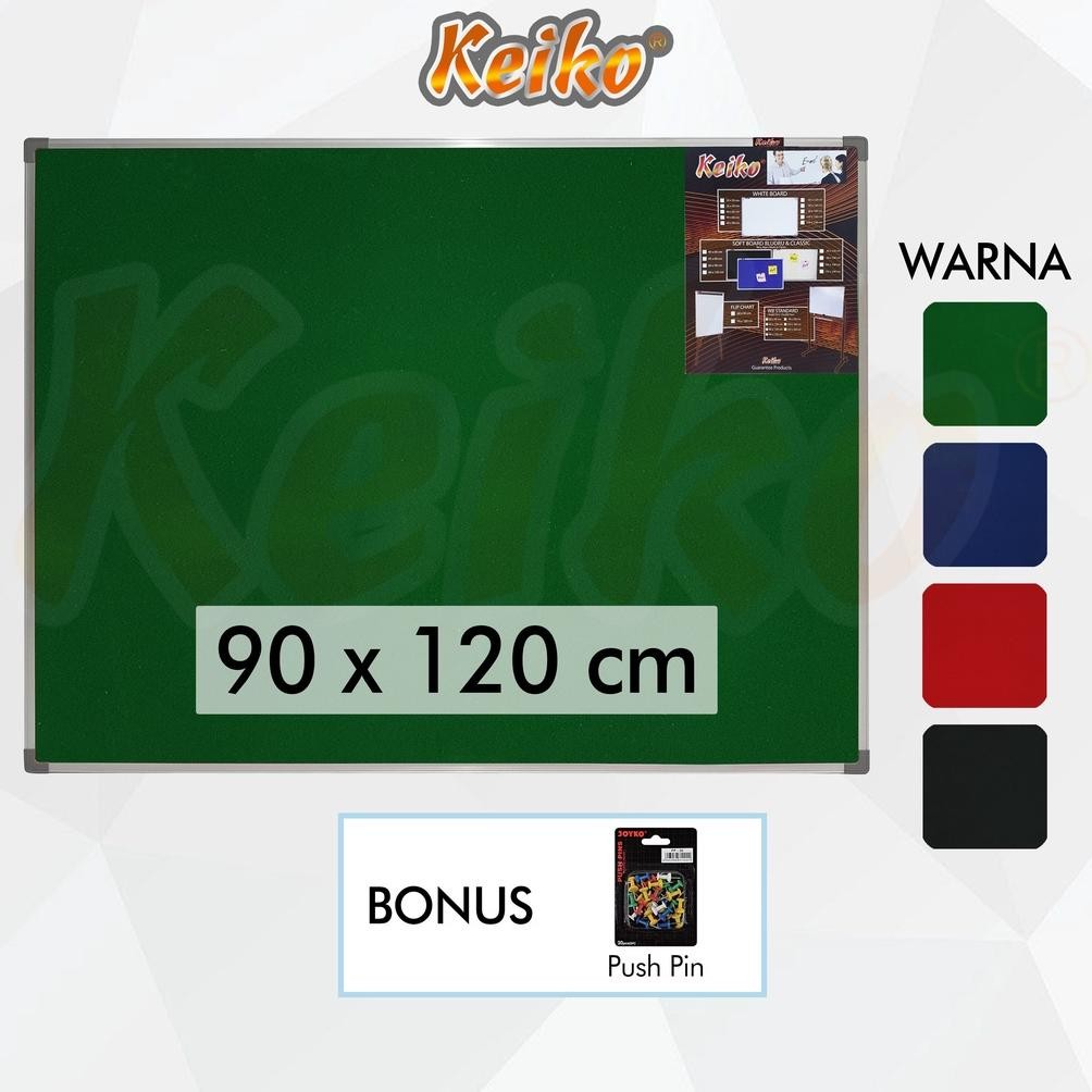 Produk Baru Softboard Pin Board Cork Board Mading Gantung Bludru Keiko 90x120 cm