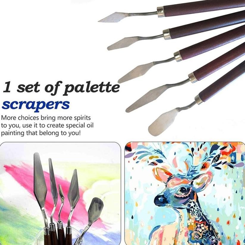 

ISI 5PCS Pisau Palet / Painting Knife / Paint Knife / Spatula Dekorasi Kue Lukis Ukir Palette Knife SV9