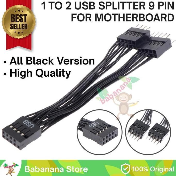 Berkualitas Usb 9pin splitter front header extension cabang 9 pin extender hub MURAH