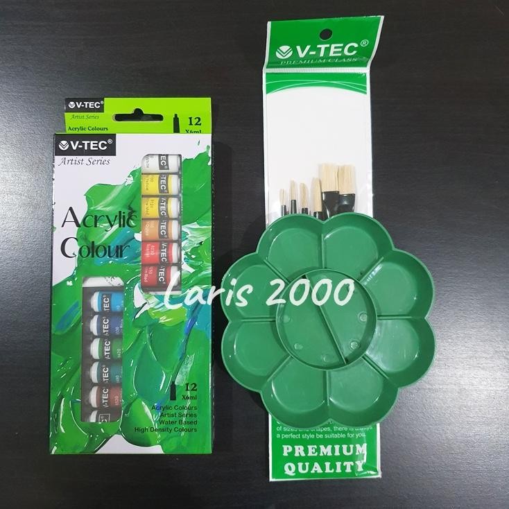 

Cat Akrilik 12/18 Warna + Palet + Kuas Lengkap SV9