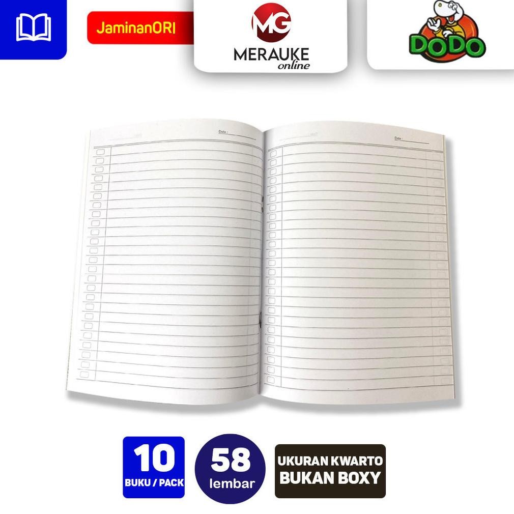 

Buku Tulis DODO 58 Lembar (1 Pack Isi 10 Buku) SV9