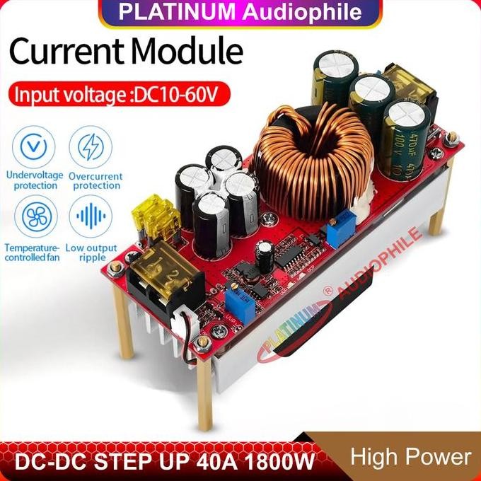 Dc-Dc Step Up 1800W 40A Boost Converter High Power Stepup Modul Dc-B1800W Terlaris