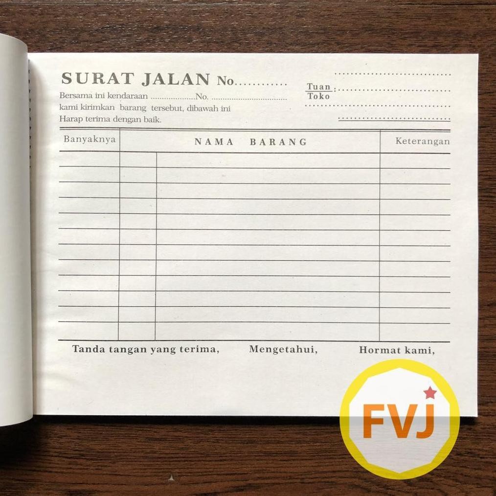 

1 Pak 10 buku SURAT JALAN NCR AF 2 ply rangkap SV9
