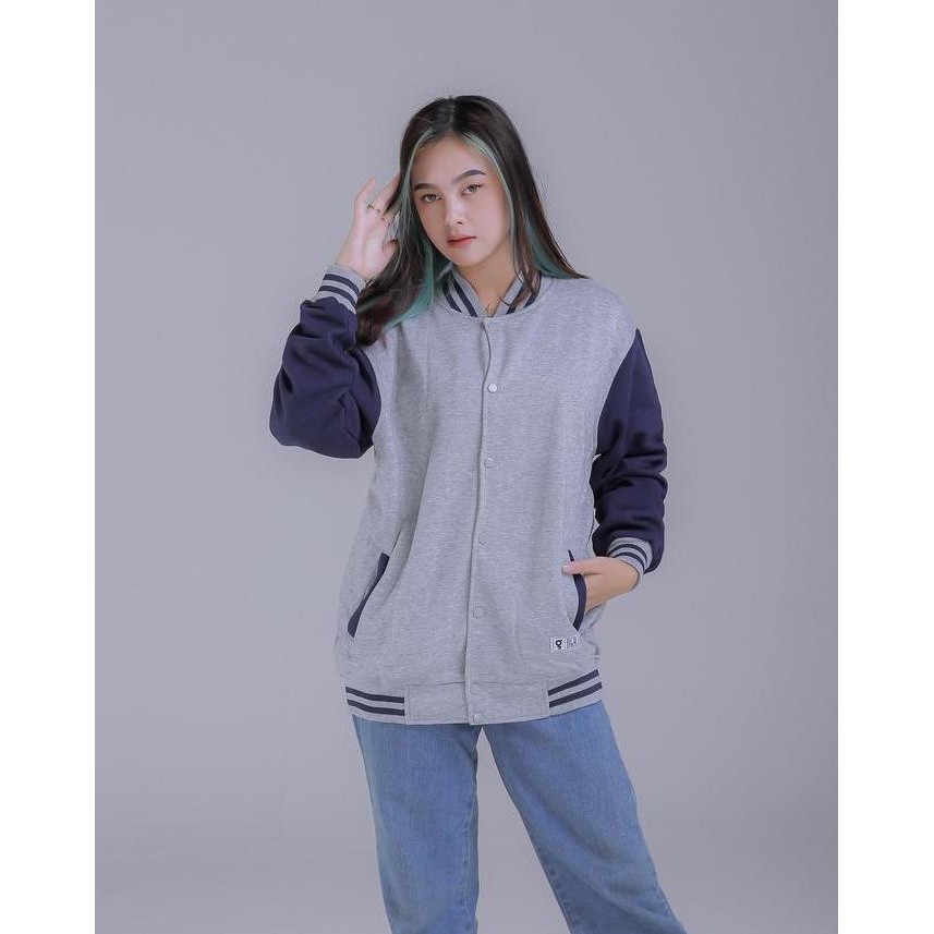 Jaket Varsity Polos Custom Pria Wanita Premium Original Jacket Mothbless (Best Quality)