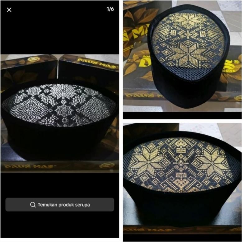 peci songkok hitam polos songket sultan AST