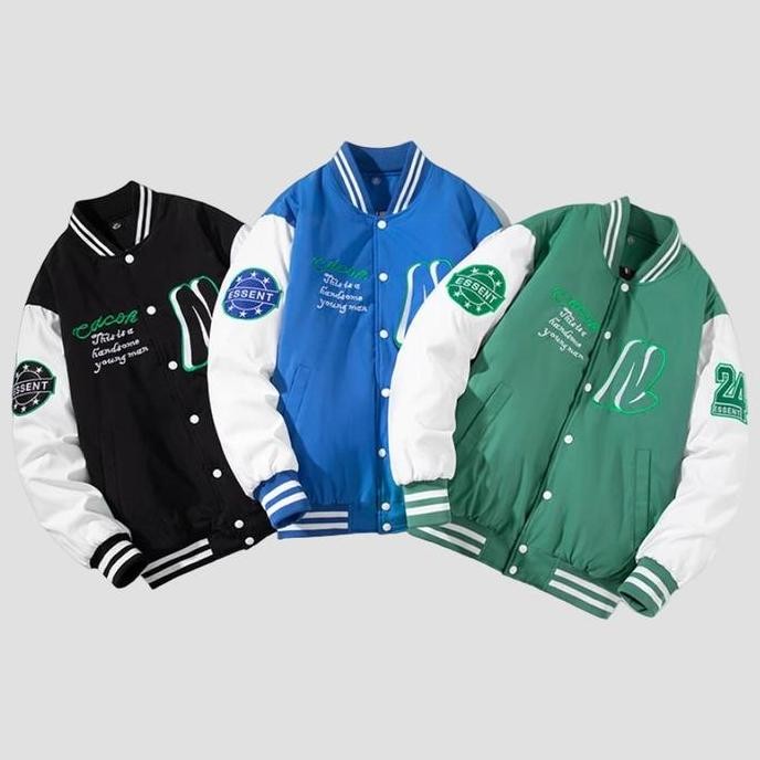 Skullend - Jaket Bomber Varsity Baseball Vintage Unisex Full Bordir (Best Quality)