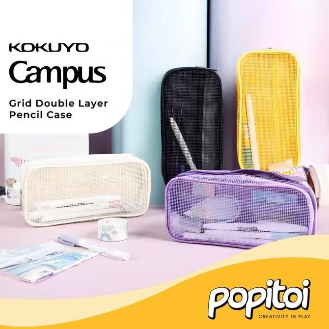

TERMURAH - Kokuyo Campus Grid Double Layer Large Pencil Case Kotak Pensil
