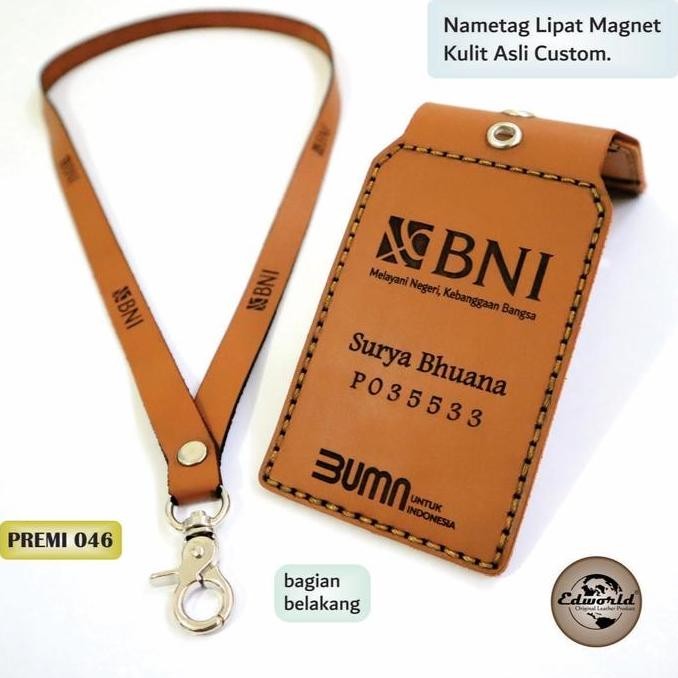 

TERMURAH - Nametag Lipat Kulit Asli Premium Custom ( Terlaris )