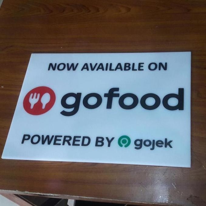 

HARGA DISC - Tanda akrilik 30x20 cm tempel gofood gojek