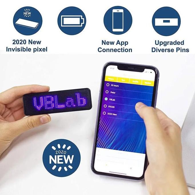 

TERMURAH - led name badge tag ID card-pesan berjalan custom programable-pricelist