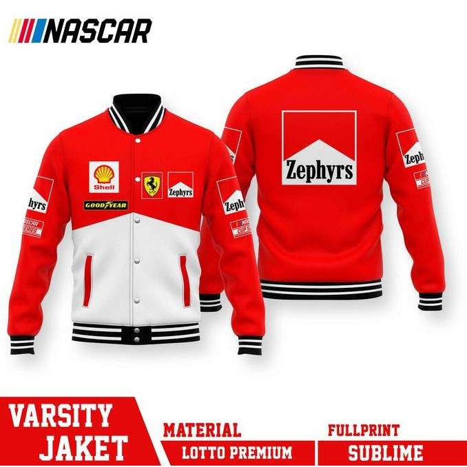 Varsity Naskar Jaket Racing Ferrari Formula 1 (Best Quality)