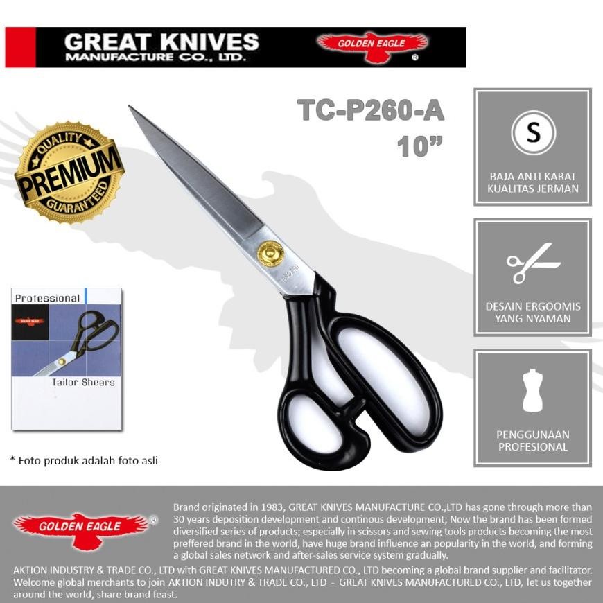 

Baru Gunting Kain Golden Eagle 10 Inch - Tailor Scissors TC-P260-A