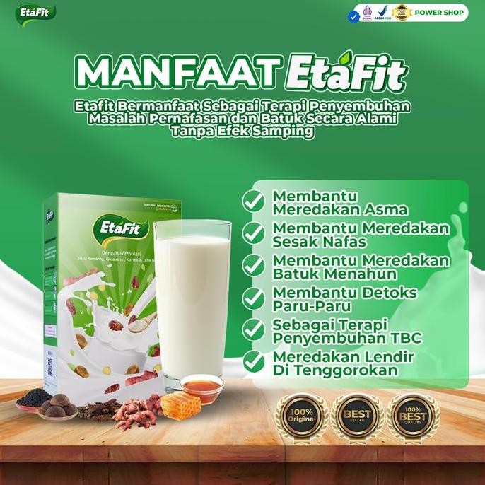 

Etafit - 1 Box - Solusi Batuk Berdahak & Tenggorokan Berlendir - Susu Kambing Etawa Bubuk Asli 100% Murni Original Bahan Herbal Bubuk Gula Aren Jahe Merah Dairy Milk Kualitas Terbaik Harga Termurah