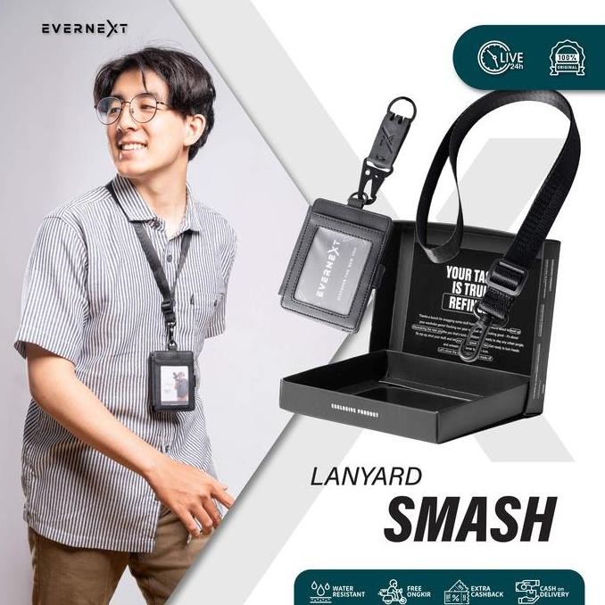 

EVERNEXT - Lanyard Kartu ID Card Holder Name Tag Kantor Tas Kalung Dompet Kartu Gantung Smash