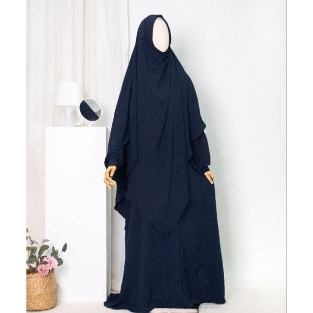 Set Abaya French khimar crinkle airflow premium AST