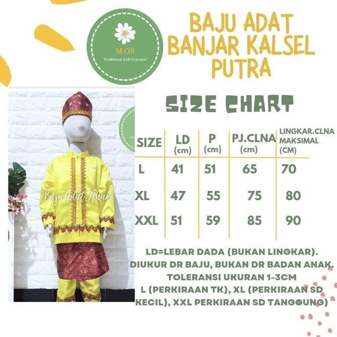 Baju Adat Banjar Anak | Baju Adat Banjarmasin | Baju Adat Kalsel Kalimantan Selatan | Baju Daerah Ba