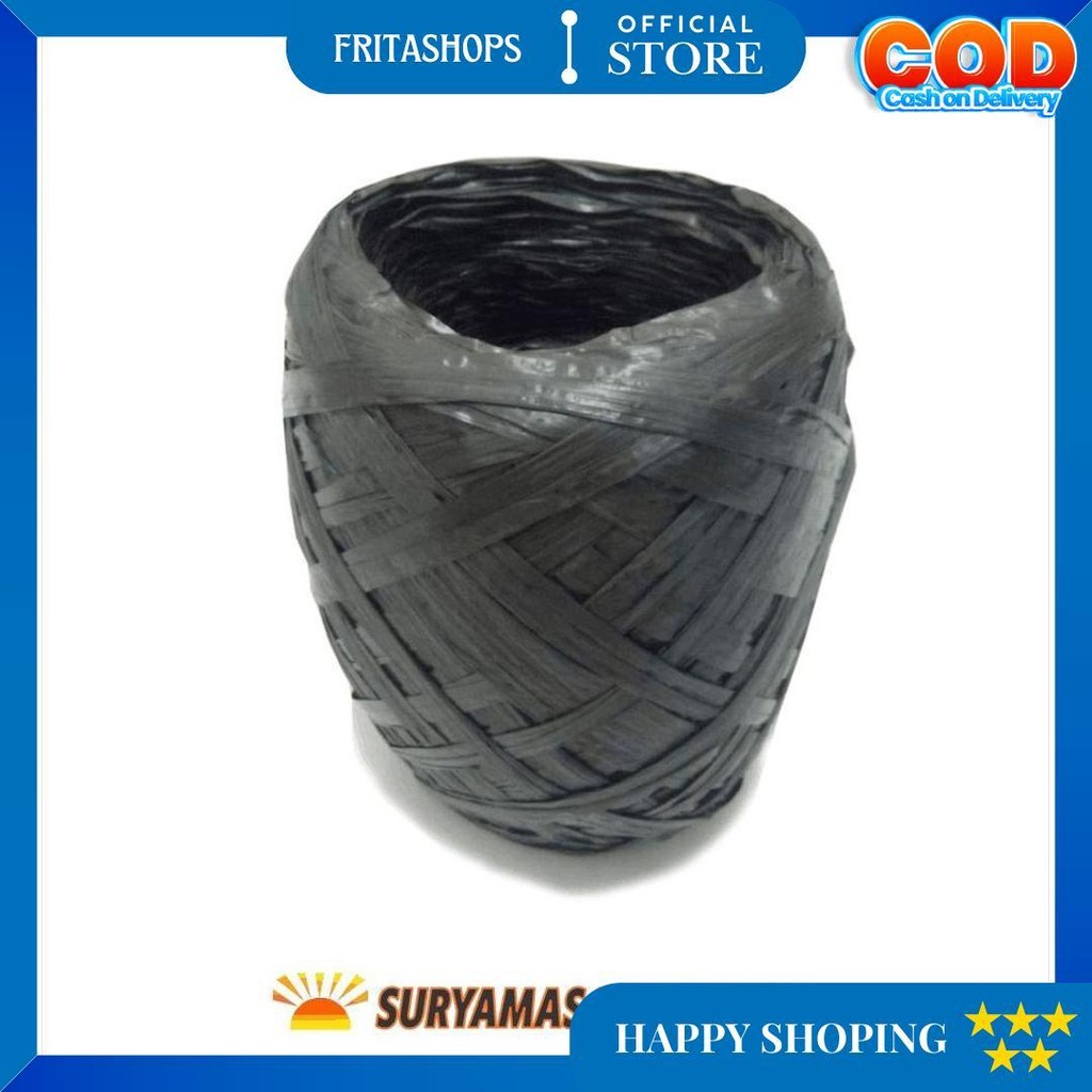 

Tali Rafia Gulungan Besar 1Kg Full Tali Plastik Warna Hitam Promo 6.6