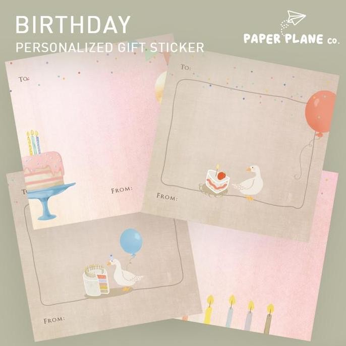 

40 pcs Sticker Message Ucapan Pesan Anak Tema "Birthday" Custom Nama