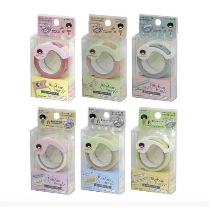 

Kutsuwa Mizutama Ribbon 2-Way Washi Tape And Tape Cutter Co