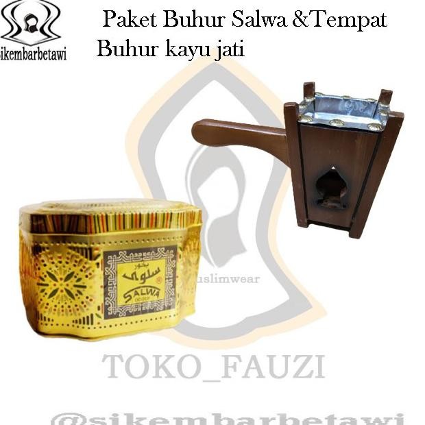 PAKET BUHUR SALWA ARENG DAN PRAPEN KERAMIK & PRAPEN KAYU JATI LUBAN ATAU MENYAN ARAB BUHUR SALWA SUR