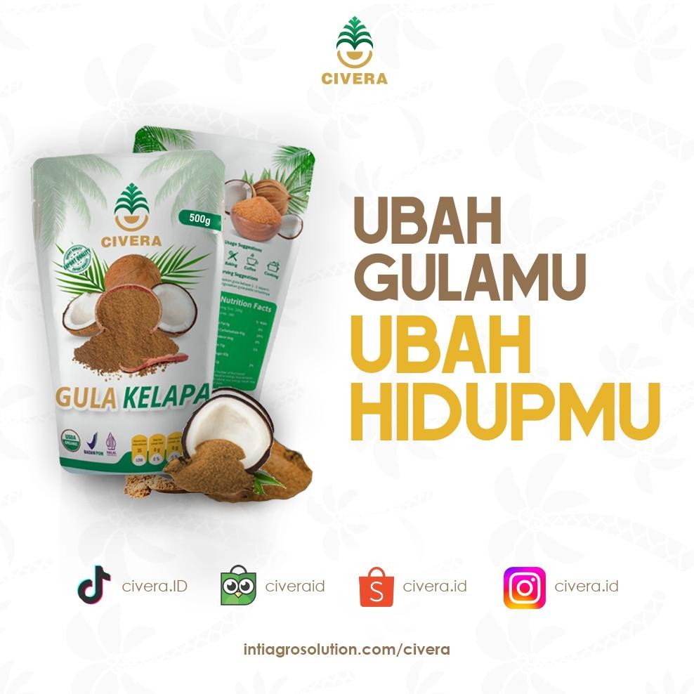 

Civera Gula Kelapa 500 Gram / Coconut Sugar Powder / Gula Semut Kemasan 500 gram / 100% Organik Coconut Sugar