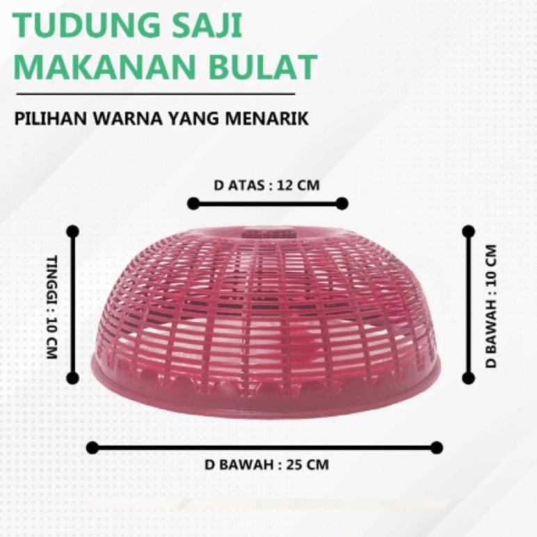 Tudung Saji - Penutup Makanan Plastik Jaring Mini Tempat Penyimpanan Makanan Warna Bulat Stok