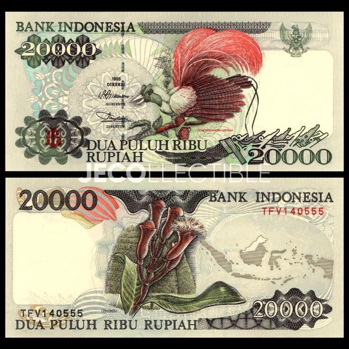 Uang Kuno Indonesia 20000 Rupiah Cendrawasih Original Dan Terpercaya