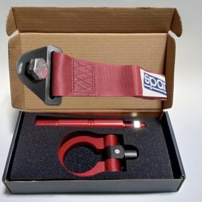 Berkualitas Towing hook derek jazz brio merah + towing strap kain merah MURAH
