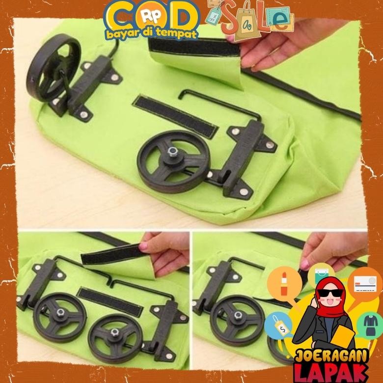 JoeraganlapakTas Belanja Troli Lipat Trolley Bag Adjustable Roda Murah Besar Kecil Trend